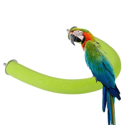 Elegant bow-shaped bird perch made from premium wood and acrylic materials for a stylish and comfortable bird sanctuary