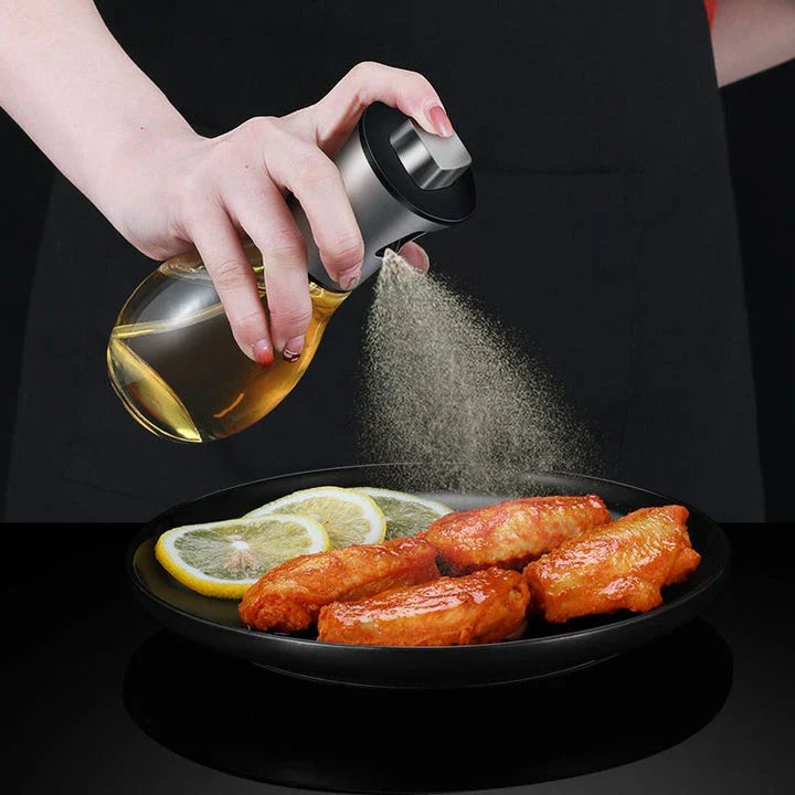 Premium glass oil sprayer for healthier cooking and baking, featuring an elegant design and versatile functionality.