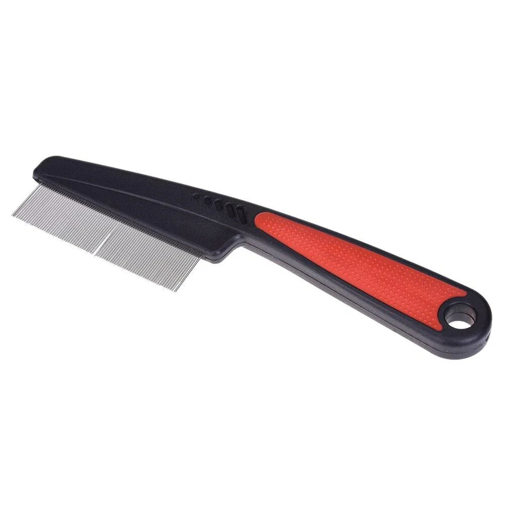 Premium pet flea and lice removal comb with durable stainless steel and plastic construction, designed for effective and comfortable grooming