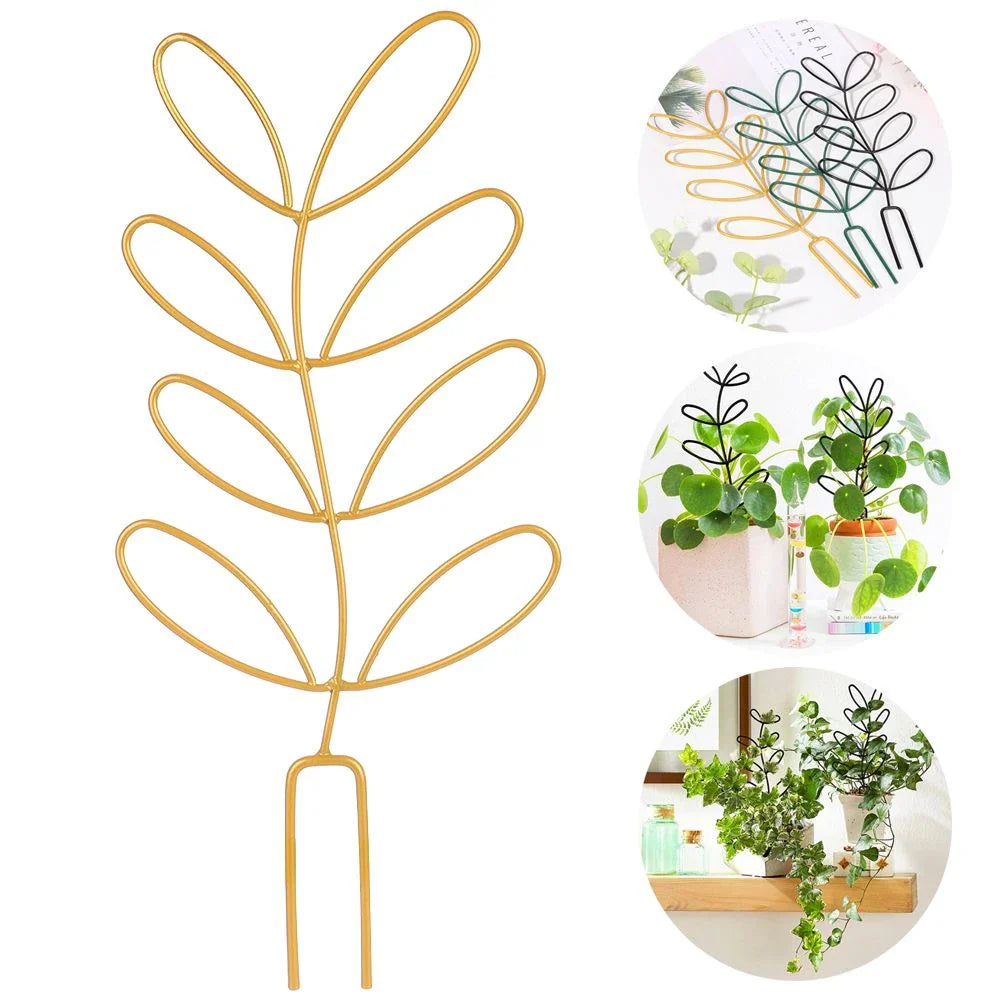 Decorative leaf-shaped plant trellis made of high-quality metal, available in multiple colours to complement your British garden or patio decor