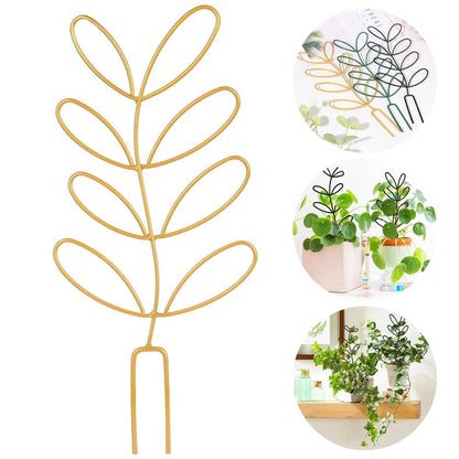 Decorative leaf-shaped plant trellis made of high-quality metal, available in multiple colours to complement your British garden or patio decor