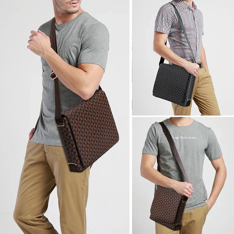 Premium quality PU leather business commuter bag with multiple compartments and adjustable shoulder strap for organised and comfortable transportation of essentials