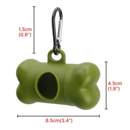 Assorted colourful dog poop bag holders in blue, green, pink, and purple shades