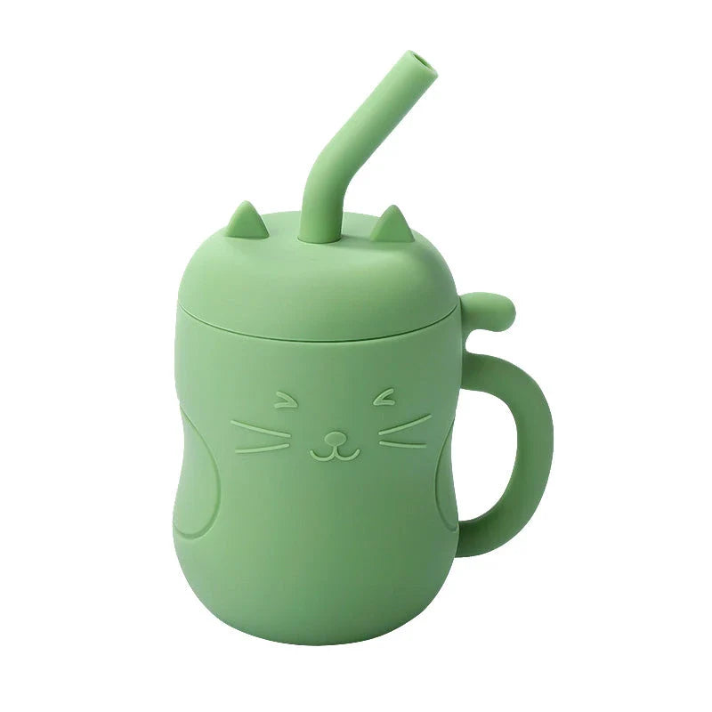 Premium leak-proof baby sippy cup with soft silicone straw and portable snack storage