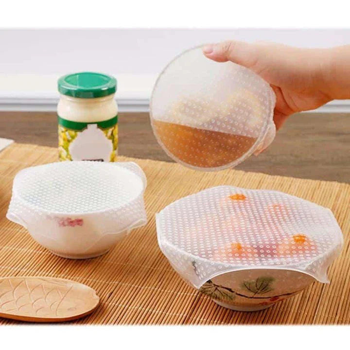 Premium silicone food wraps in various sizes, reusable and eco-friendly for fresh food storage