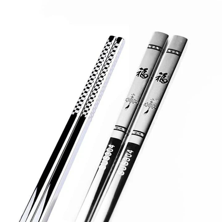 Trendha Stainless Steel Sushi Chopsticks - Durable, Portable, and Elegant Design for Enjoying Japanese Cuisine