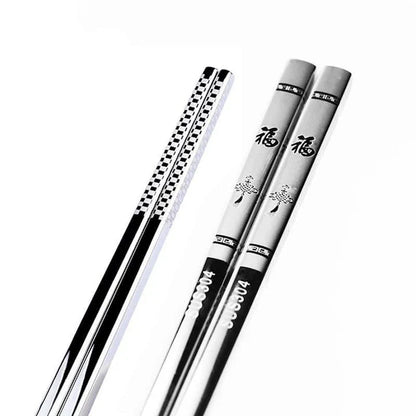 Trendha Stainless Steel Sushi Chopsticks - Durable, Portable, and Elegant Design for Enjoying Japanese Cuisine