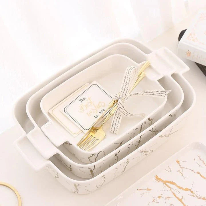 Elegant marble-inspired ceramic plate with a refined and sophisticated design, perfect for elevated dining experiences.
