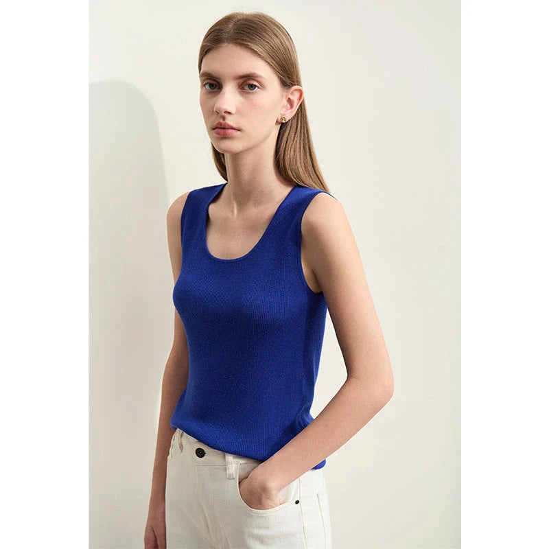 Elegant silk camisole with unique hollow-out design, perfect for summer in the UK