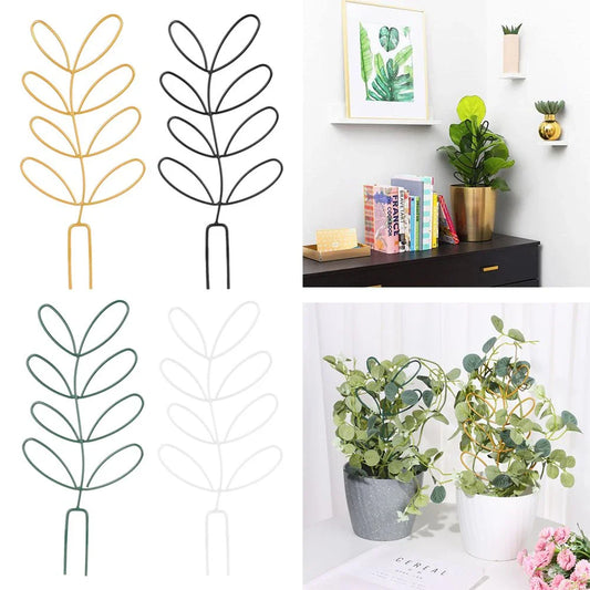 Decorative leaf-shaped plant trellis made of high-quality metal, available in multiple colours to complement your British garden or patio decor
