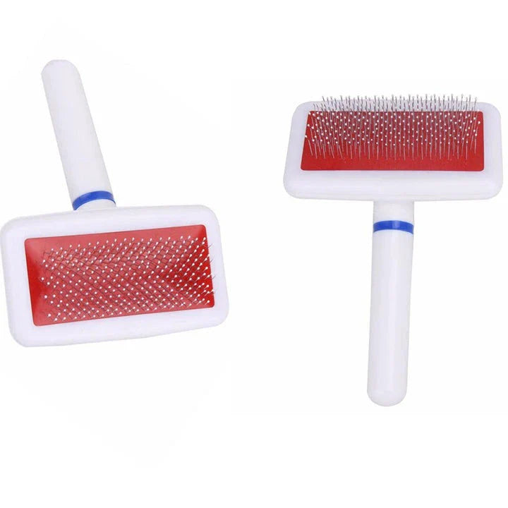 Premium pet grooming brush with stainless steel bristles, designed for gentle yet effective grooming of cats and dogs