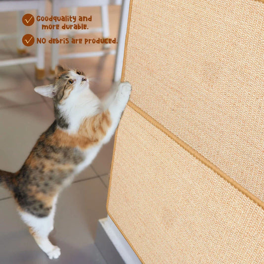 Premium cat scratching mat made with durable sisal fibres, available in multiple sizes to protect furniture from scratches