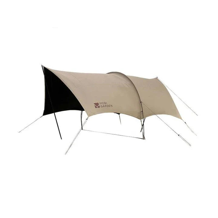 Camping Hexagonal Sun Shelter with durable aluminum frame and waterproof UV-blocking fabric for outdoor activities in the UK
