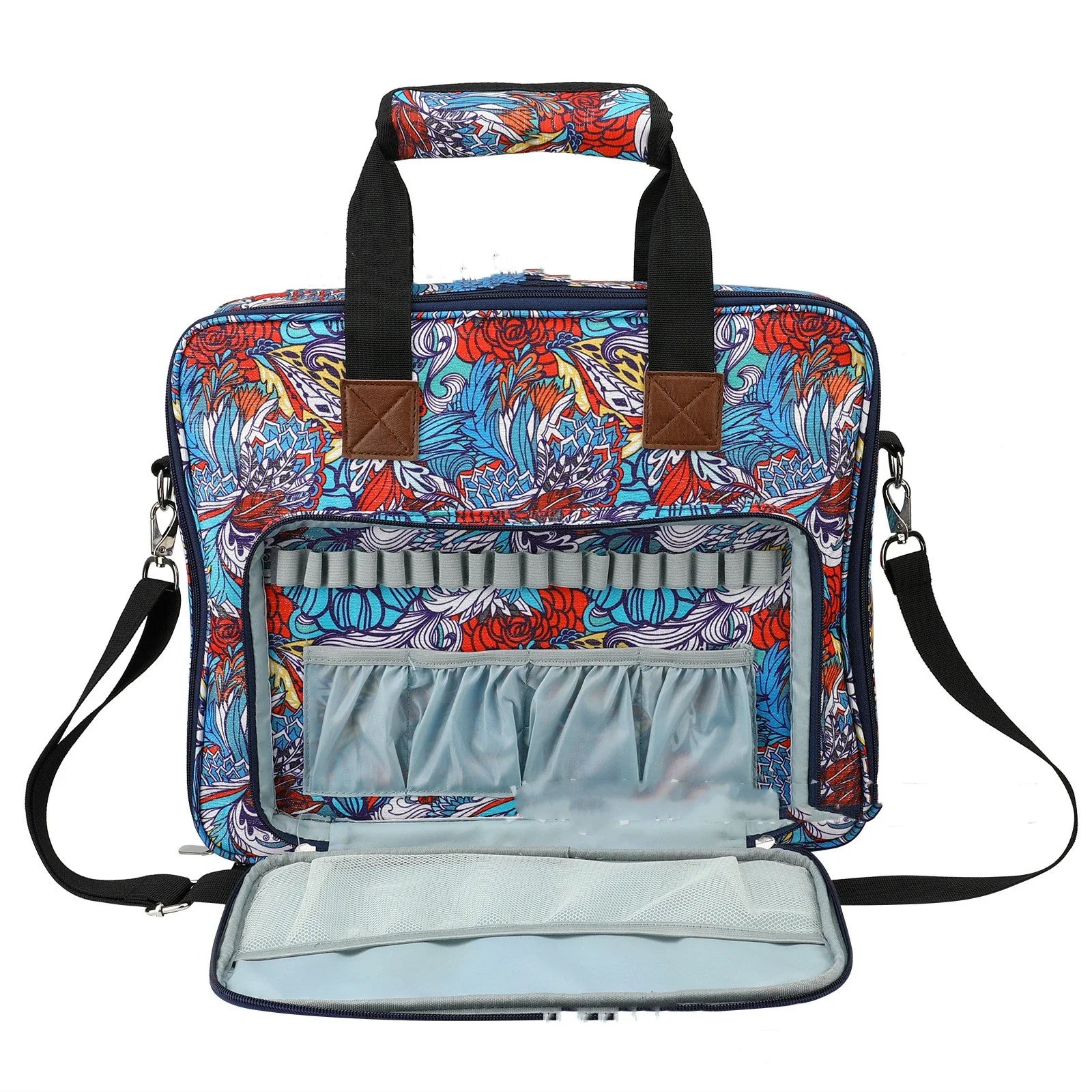 Ethnic Crochet Accessories Storage Bag in Cube Shape, Crafted from Durable 600D Oxford Cloth