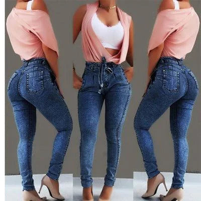 Premium fringed denim jeans in grey, dark blue, and light blue colours