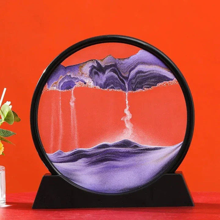 Captivating retro sandscape hourglass with mesmerising deep sea moving sand art