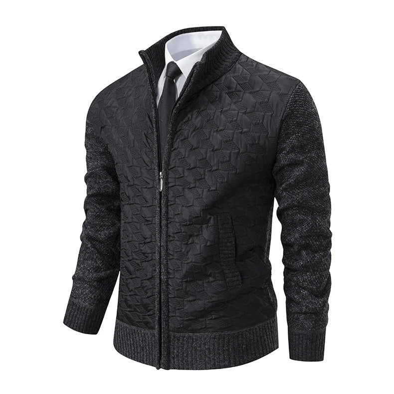 Premium slim-fit jacket with stand collar in a range of classic colours, made from high-quality chenille fabric for exceptional warmth and comfort.