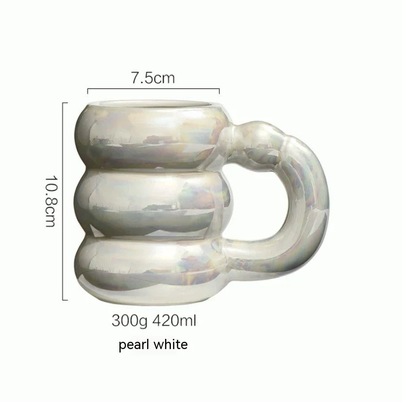Creative couples ceramic mug with charming couple-inspired designs and 420ml capacity