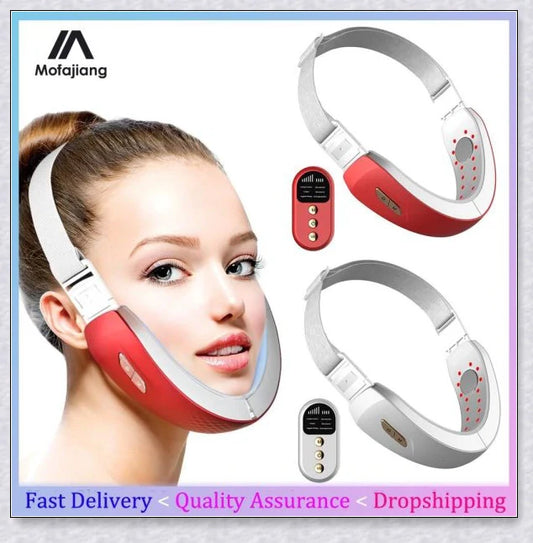 V-Line Face Slimming & Lifting Massager with LED light therapy, EMS massage, and infrared heating for skin tightening and double chin reduction