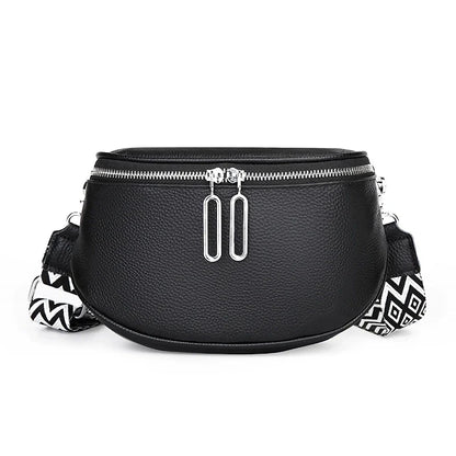 Premium genuine leather tote bag with adjustable strap and interior compartments for fashion-forward women