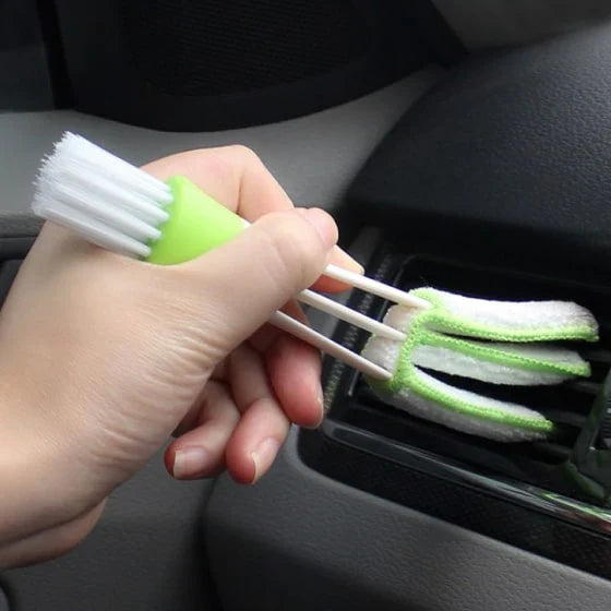 Premium Car Air Vent Duster with Soft Bristles and Microfiber Towel for Thorough Cleaning of Car Air Vents