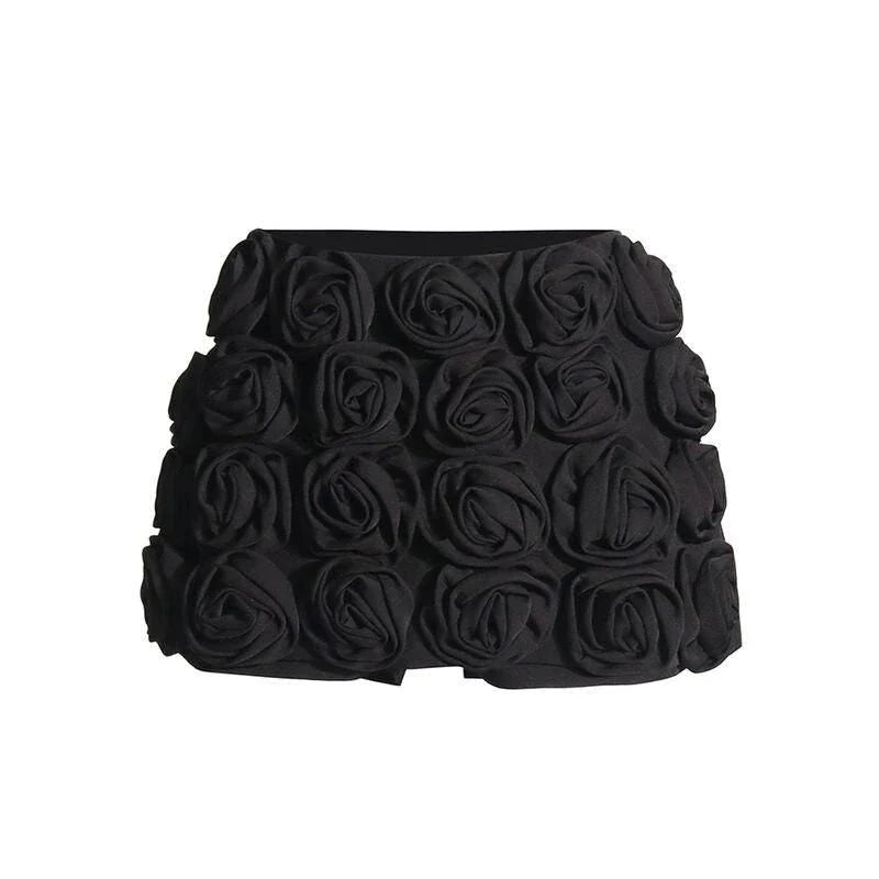 Premium High-Waist Patchwork Applique Slimming Shorts for Women in Red, featuring a flattering silhouette and unique feminine design.