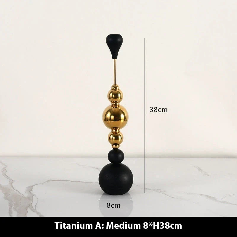 Elegant stainless steel and wooden candlestick set with a captivating design that creates a soothing ambience in any living space