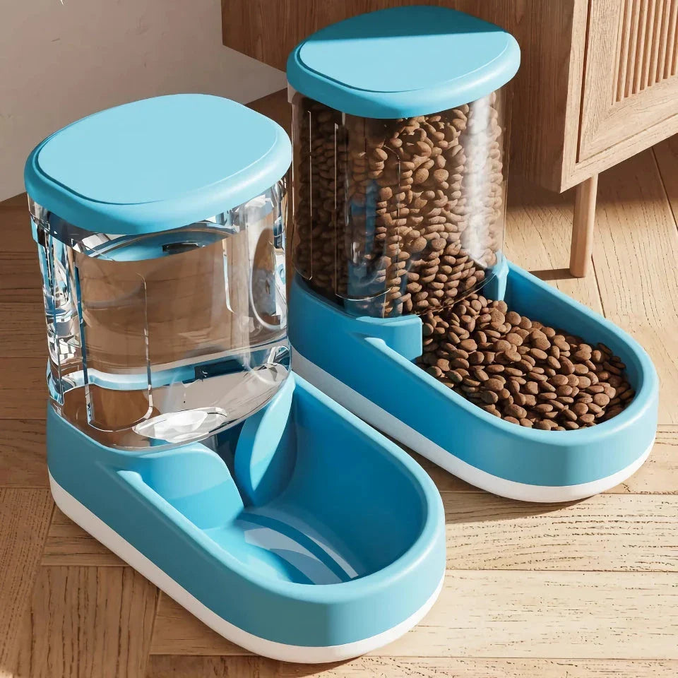 Large 3.8L Capacity Automatic Pet Food Dispenser for Dogs and Cats in Blue
