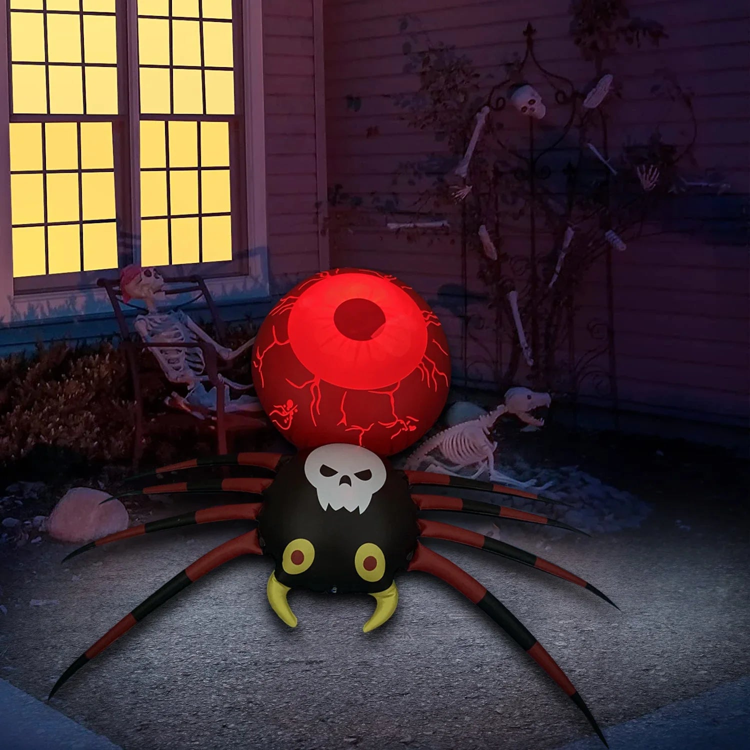 Illuminating Halloween Inflatable Spider Decoration with Captivating Lighting and Eco-Friendly Design