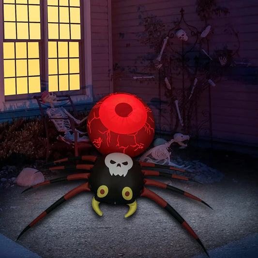Illuminating Halloween Inflatable Spider Decoration with Captivating Lighting and Eco-Friendly Design