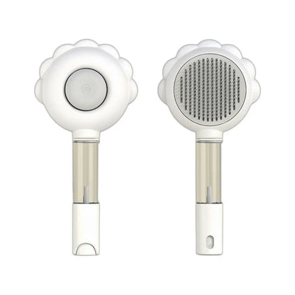 Premium 2-in-1 Self-Cleaning Pet Grooming Brush and Comb with curved comb teeth and ergonomic, non-slip handle for efficient and gentle grooming