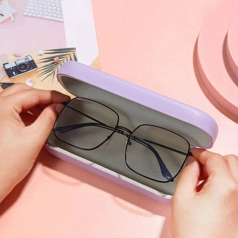 Candy-coloured PU sunglasses case with a soft, plush interior to protect your eyewear in style