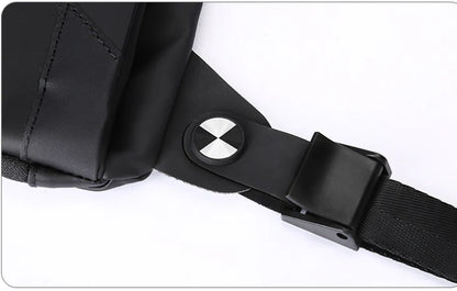 A sleek, sophisticated messenger bag made of premium PU leather, designed for the modern, urbane gentleman in the UK.