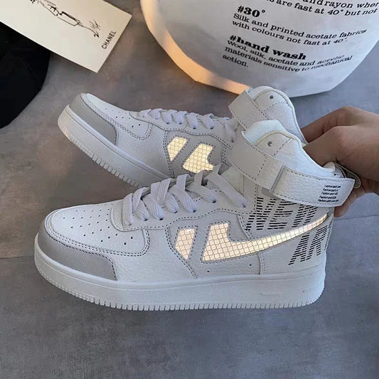 Trendy reflective sneakers in various colours with a casual, stylish design for men and women