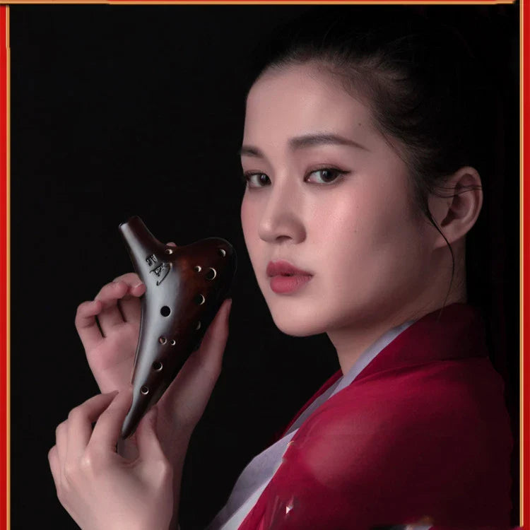 Expertly crafted Fengya Alto C Smoked 12-Hole Ocarina, a premium musical instrument with a rich, resonant tone and exceptional playability