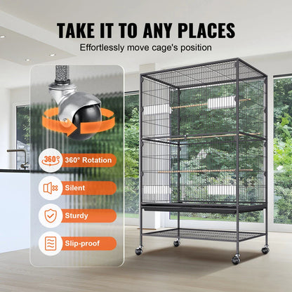 Spacious and durable large bird flight cage with rust-proof and waterproof construction, providing ample space for medium to large birds to thrive.