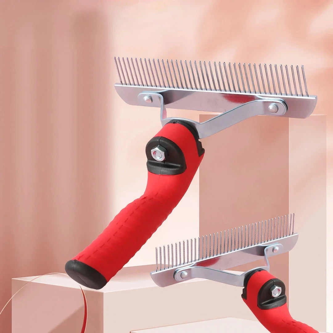 Premium Extra-Large Dog Grooming Rake Comb with Stainless Steel Teeth and Ergonomic Handle for Shedding Control and Coat Maintenance