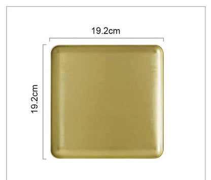 Elegant brushed metal rectangular storage tray with a premium finish and versatile design