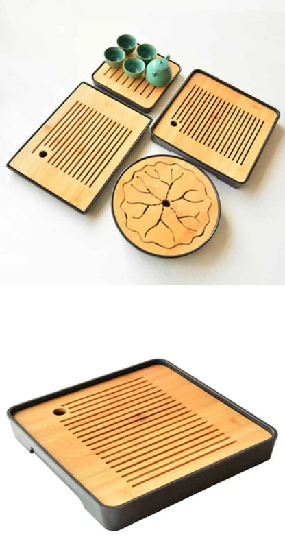 Premium bamboo tea tray saucer with sleek, elegant design for a sophisticated tea experience