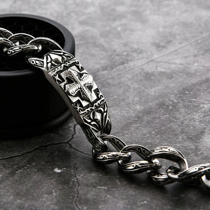 Stainless steel bracelet with a sleek cross design, a versatile and fashionable accessory for any occasion