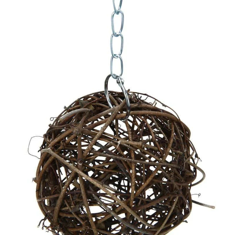 Premium eco-friendly chew toy for parrots, made from durable rattan and designed to promote natural chewing and mental enrichment