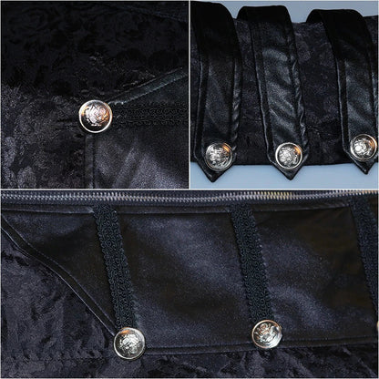 Black stand collar leather gothic cape coat with a flowing, dramatic silhouette