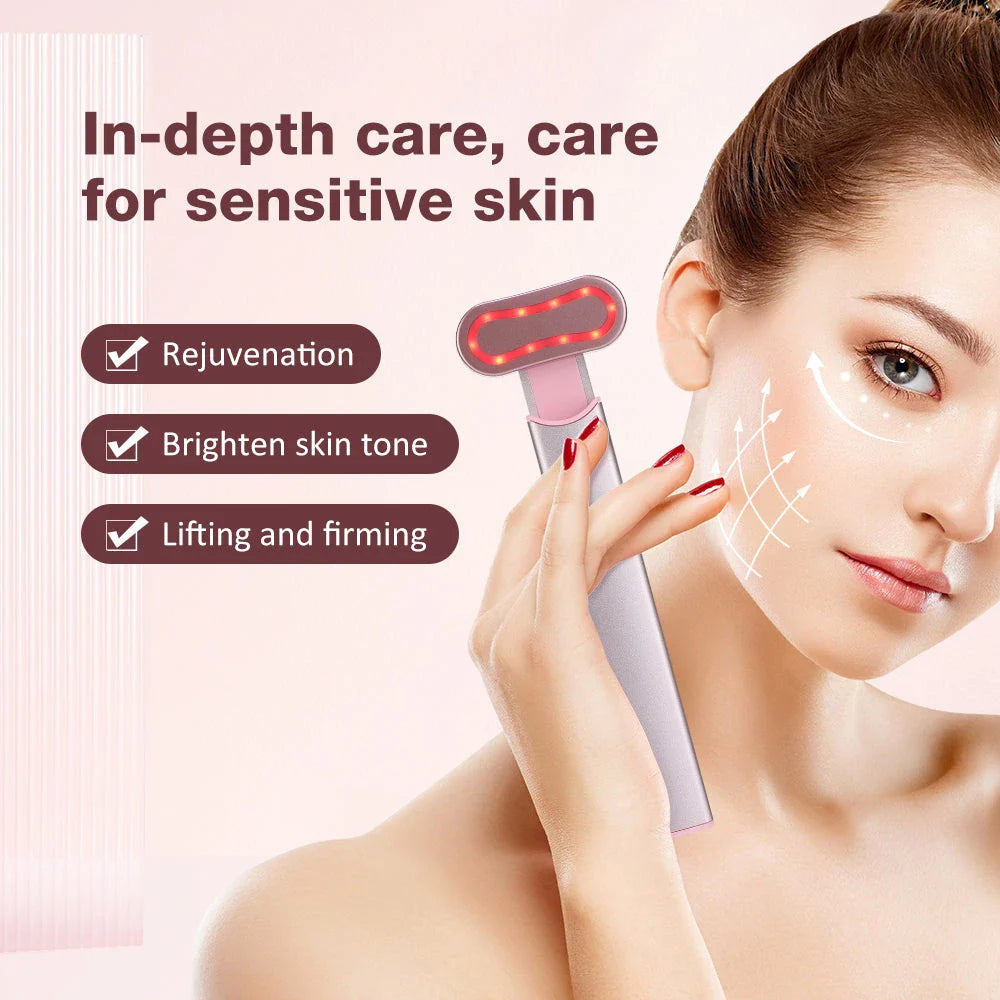 EMS Eye Beauty Device with 360° rotating massage head, microcurrent technology, and warm compress therapy for rejuvenating the eye area