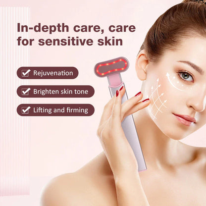 EMS Eye Beauty Device with 360° rotating massage head, microcurrent technology, and warm compress therapy for rejuvenating the eye area