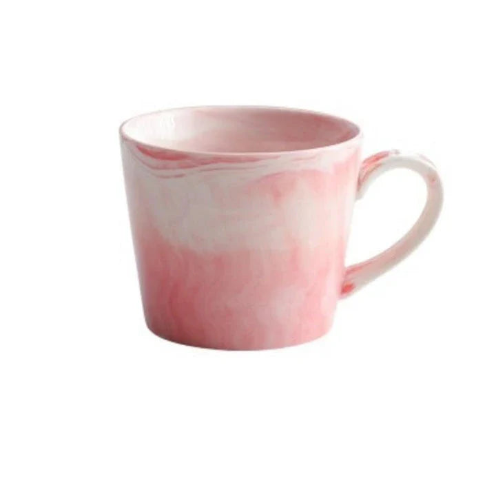 Elegant marble-inspired porcelain coffee mug with a sleek and sophisticated British design