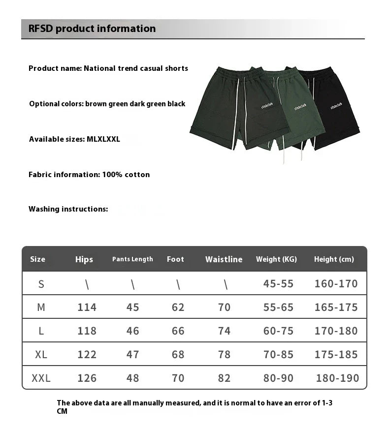 Durable, comfortable sports and leisure shorts for men in various colours