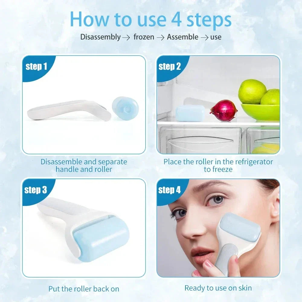 Beauty Revitalising Ice Roller - Cooling Therapy and Facial Massage Tool for Skin Rejuvenation