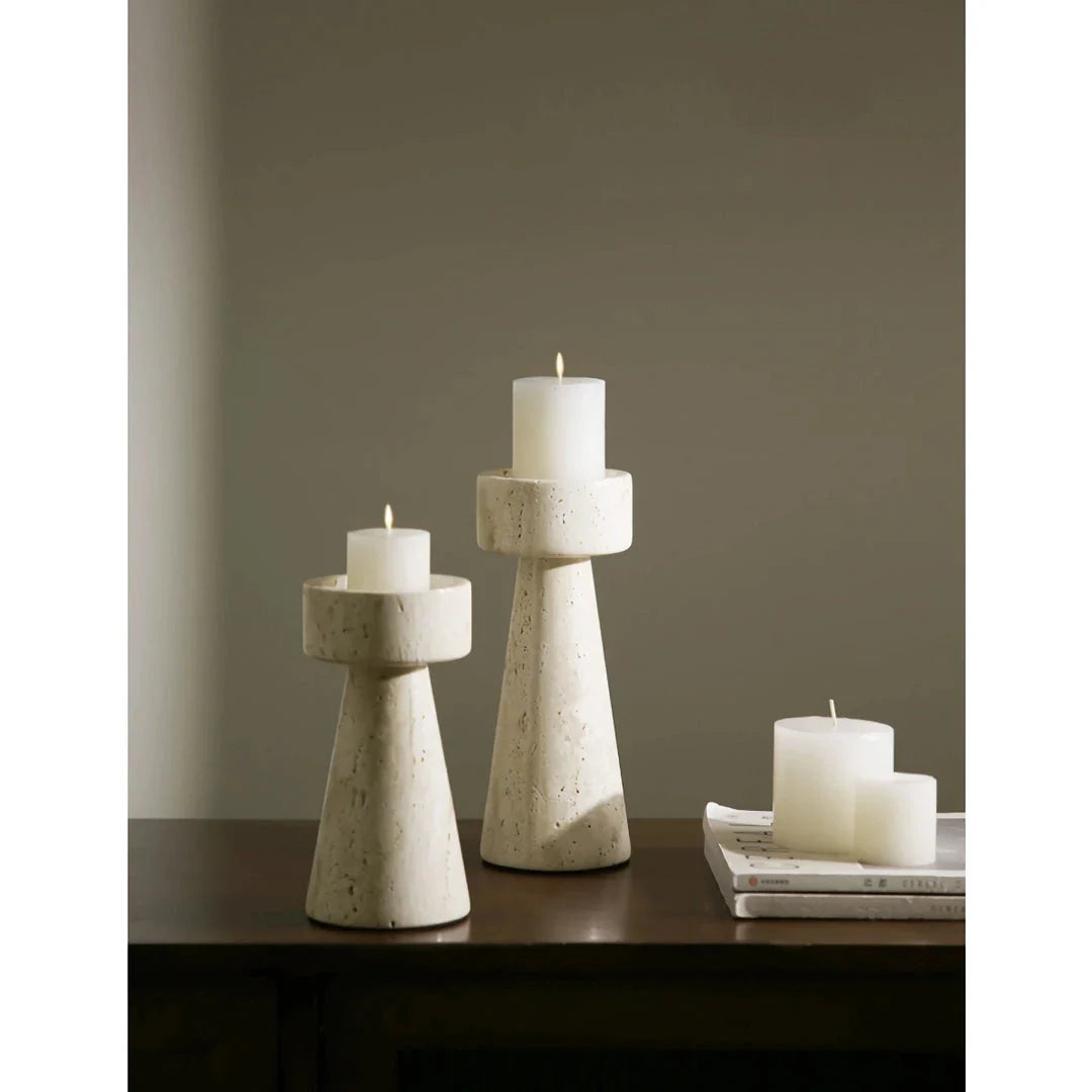 Minimalist Travertine Marble Candle Holder for Elegant Home Décor