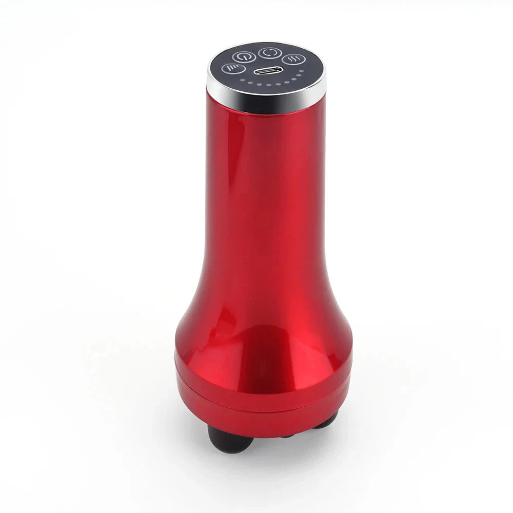 Handheld abdominal massager with multi-frequency vibration and red light therapy for relaxation and fat burning