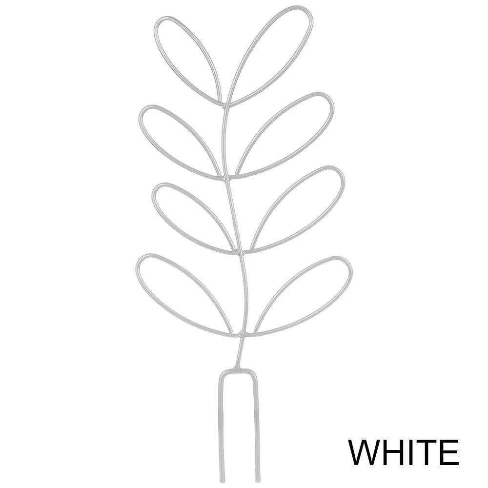 Decorative leaf-shaped plant trellis made of high-quality metal, available in multiple colours to complement your British garden or patio decor